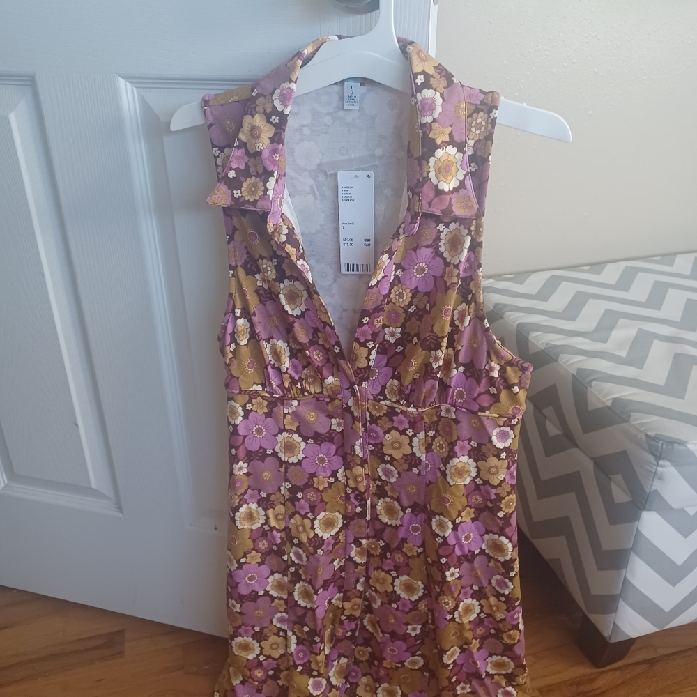 Floral Sleeveless Dress - Purple and Yellow NWT URBZN OUTFITTERS